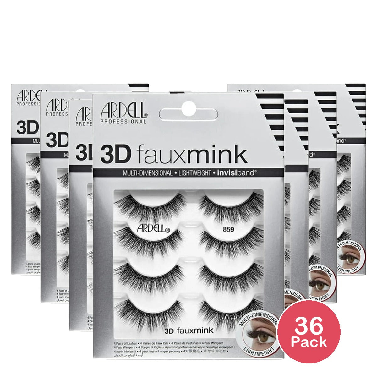 Ardell Strip Lashes 3D Faux Mink Multipacks 859 4 pack #37345 nan (Pack of 36)