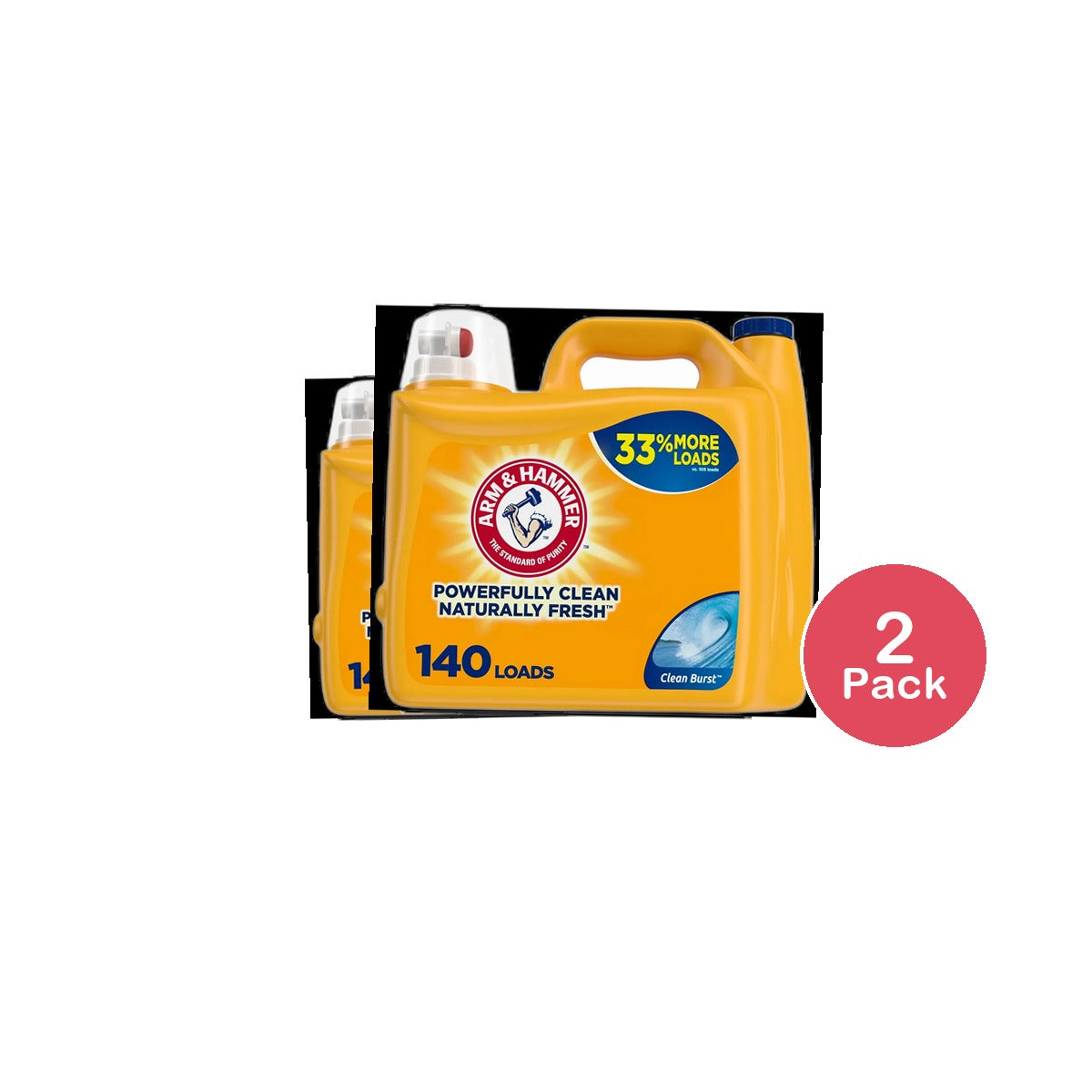 Arm & Hammer Clean Burst 140 Loads Liquid Laundry Detergent 140 Fl oz (Pack of 2)