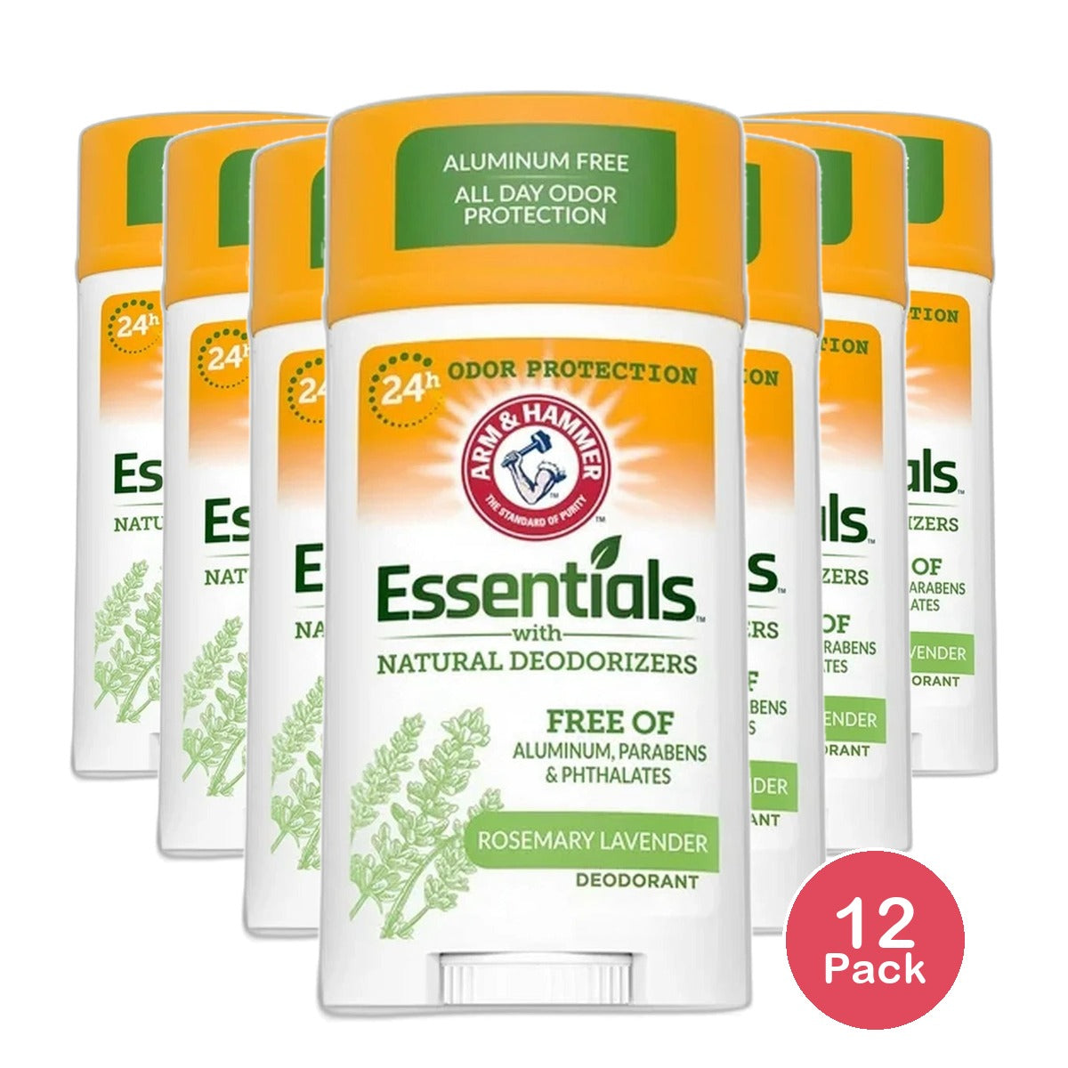 Arm & Hammer Essentials Deodorant Fresh Rosemary Lavender 2.5Oz (Pack of 12)