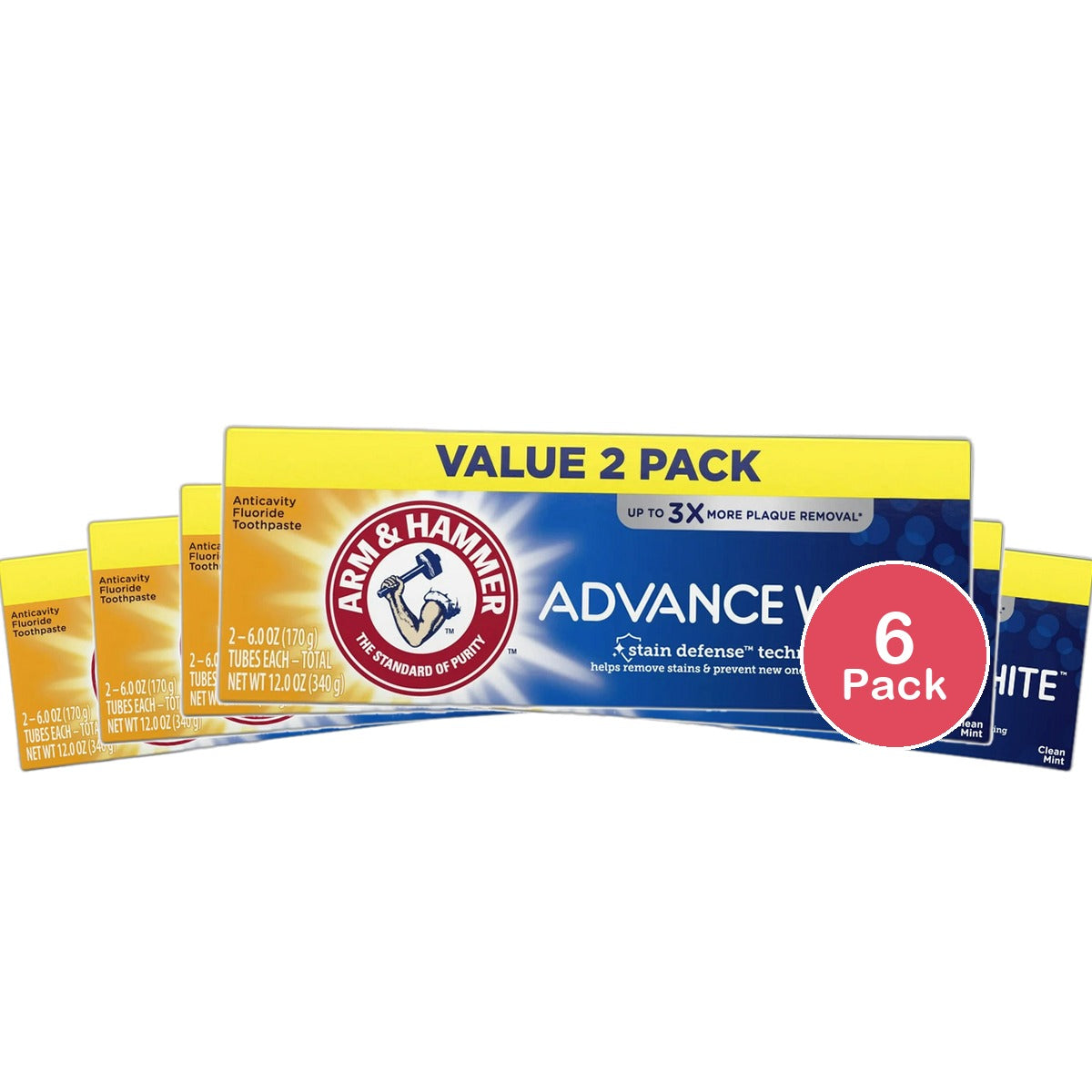 Arm & Hammer Extreme Whitening With Stain Defense Toothpaste 6Oz (Pack of 6)