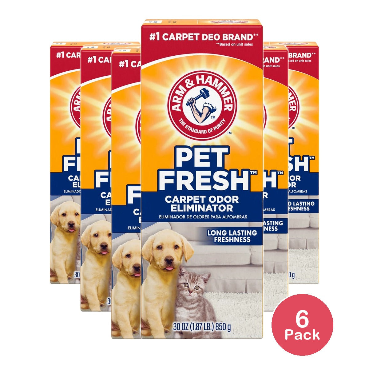 Arm & Hammer Pet Fresh Carpet Odor Eliminator 30 Oz (Pack of 6)