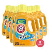 Arm & Hammer Plus OxiClean Fresh Scent, 35 Loads Liquid Laundry Detergent, 45.5 Fl oz (Pack of 8)