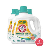 ARM & HAMMER Sensitive Skin Liquid Laundry Detergent 105 Oz (Pack of 4)