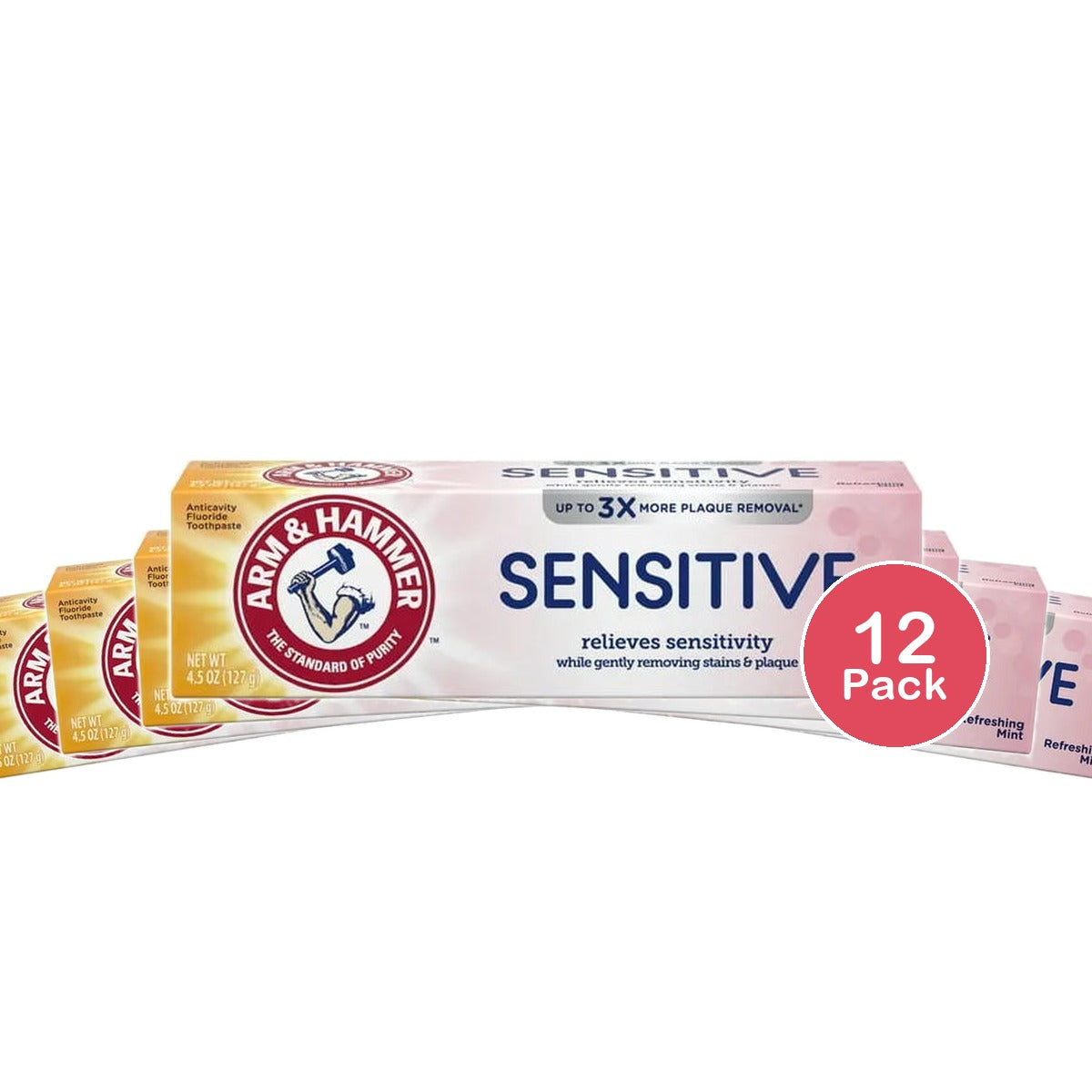 Arm & Hammer Sensitive Teeth Anticavity Fluoride Toothpaste Refreshing Mint 4.5Oz (Pack of 12)