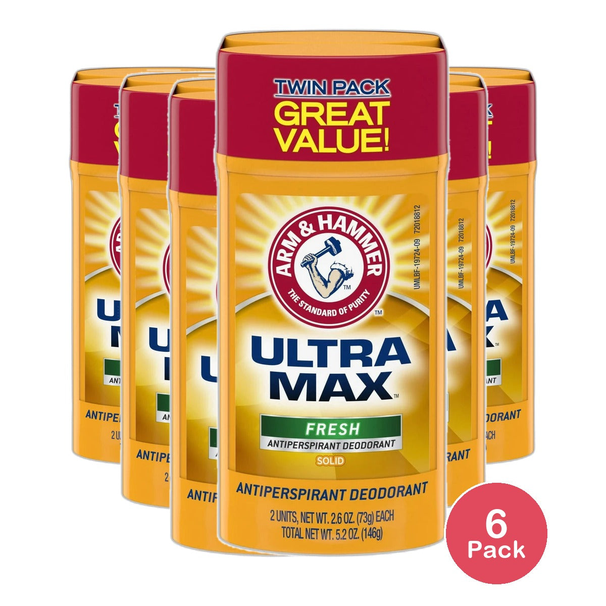 Arm & Hammer Ultramax Solid Antiperspirant And Deodorant Fresh2.6Oz (Pack Of 6)