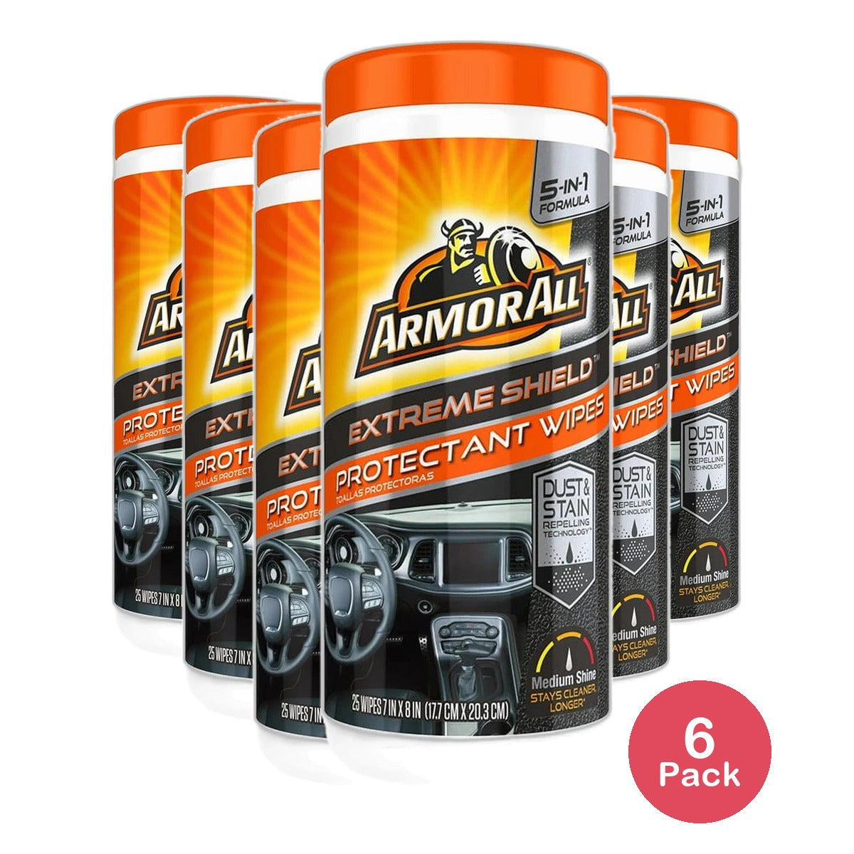 Armor All Extreme Shield Plus Protectant Wipes 8.8Oz (Pack of 6)