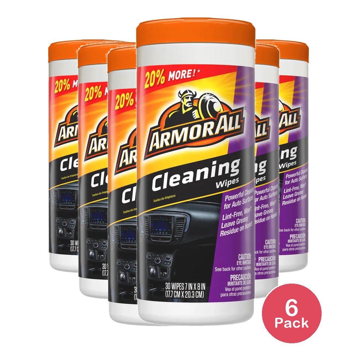 Armor All Interior Car Cleaning Wipes 30Ct 0.01Oz (Pack Of 6)
