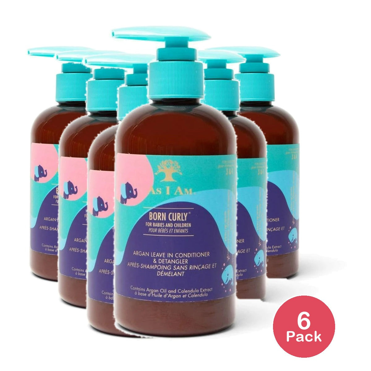 As I Am Born Curly Argan Leave-In Conditioner & Detangler - 8 ounce 8 Oz (Pack of 6)