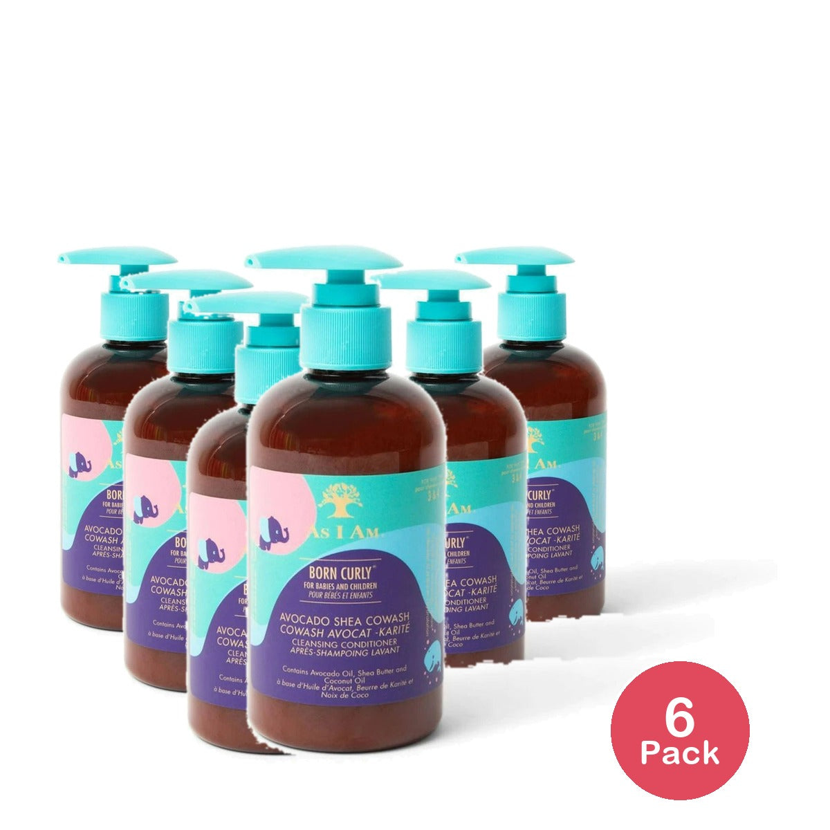 As I Am Born Curly Avocado Shea Cowash 8oz 8 Oz (Pack of 6)