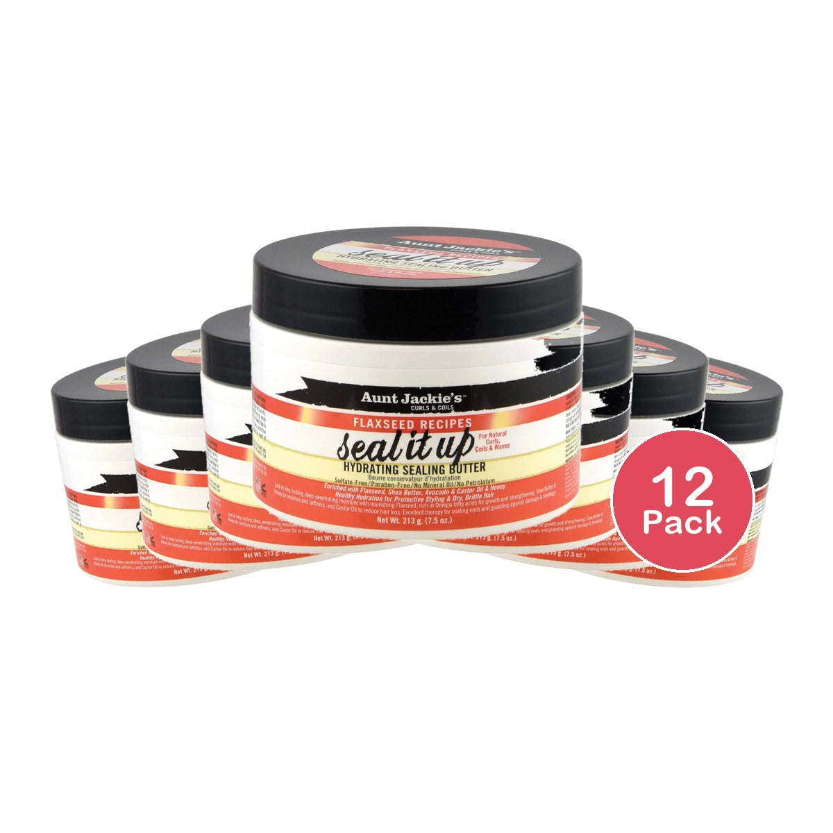 Aunt Jackie's Flaxseed Recipes Seal It Up Hydrating Sealing Butter 7.5 Oz (Pack of 12)
