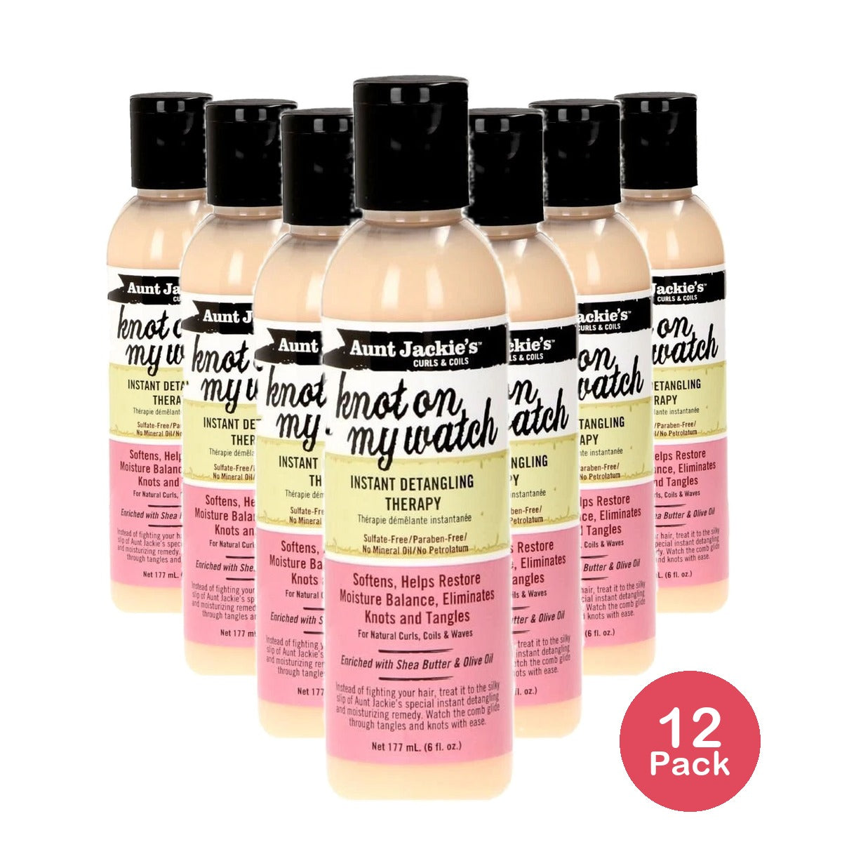 Aunt Jackie's Knot on My Watch Instant Detangling Therapy 6.0 FL OZ (Pack of 12)