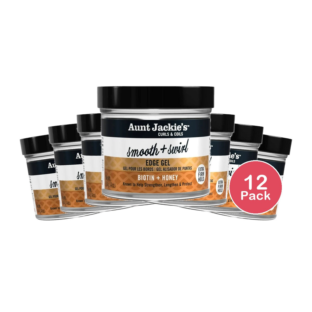 Aunt Jackie?s Braid and Twist Collection Smooth and Swirl Edge Gel with Extra Fi 4 Oz (Pack of 12)