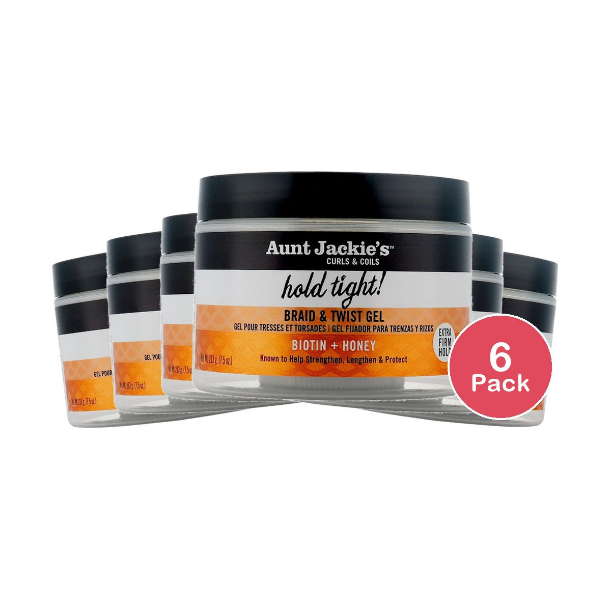 Aunt Jackie?s Braid + Twist Collection Hold Tight Braid & Twist Extra Firm Hold 7.5 Oz (Pack of 6)