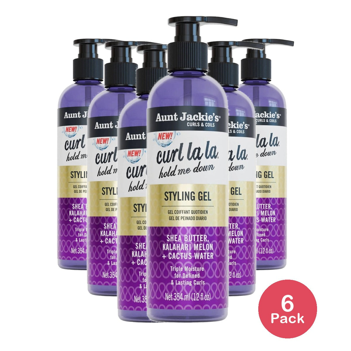 Aunt Jackie's Curls & Coils Curl La La Styling Gel 12 Oz (Pack of 6)