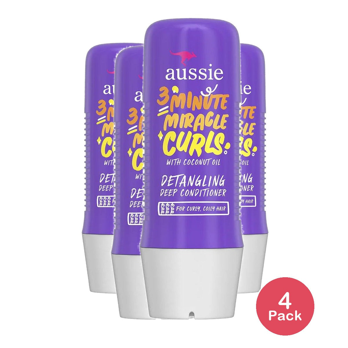 Aussie 3 Minute Miracle Curls Deep Conditioner 8 Oz (Pack of 4)