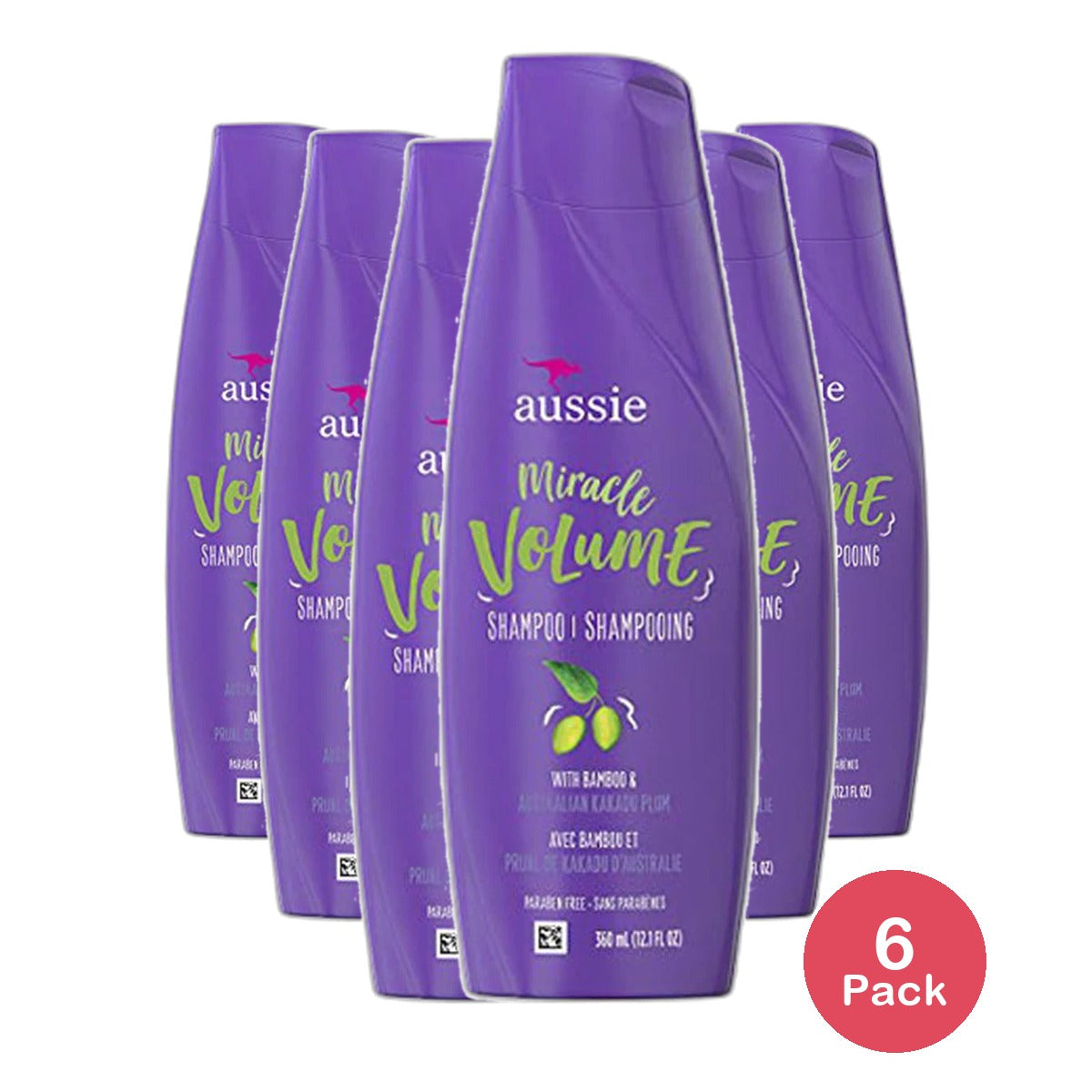 Aussie Miracle Volume Hair Shampoo 12.1Oz (Pack of 6)