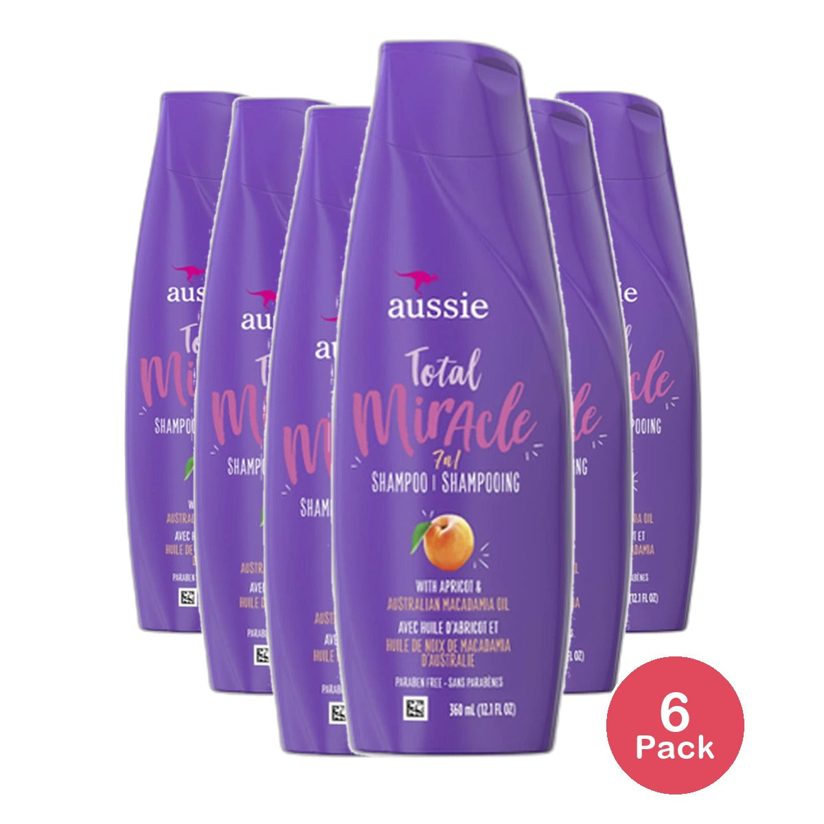 Aussie Total Miracle 7 N 1 Hair Shampoo 12.1Oz (Pack of 6)