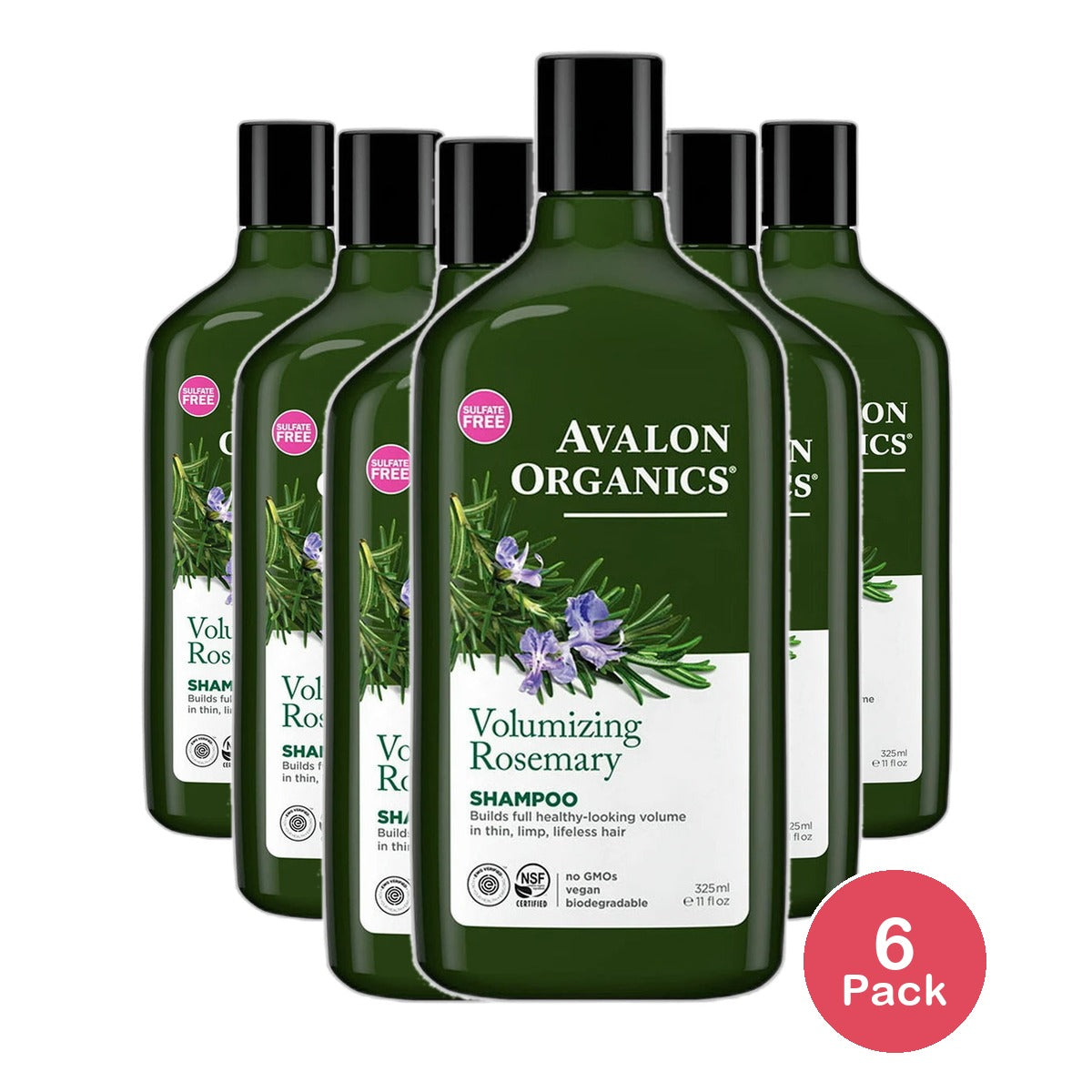 Avalon Organics Shampoo Volumizing Rosemary 11Oz (Pack of 6)