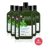 Avalon Organics Strengthening Peppermint Shampoo 11 FL OZ (Pack of 6)