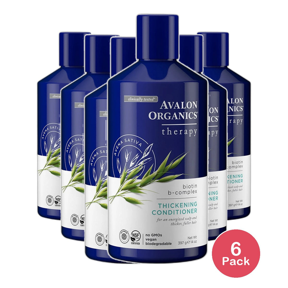Avalon Organics Therapy Biotin B-Complex Thickening Hair Conditioner 14Oz (Pack of 6)