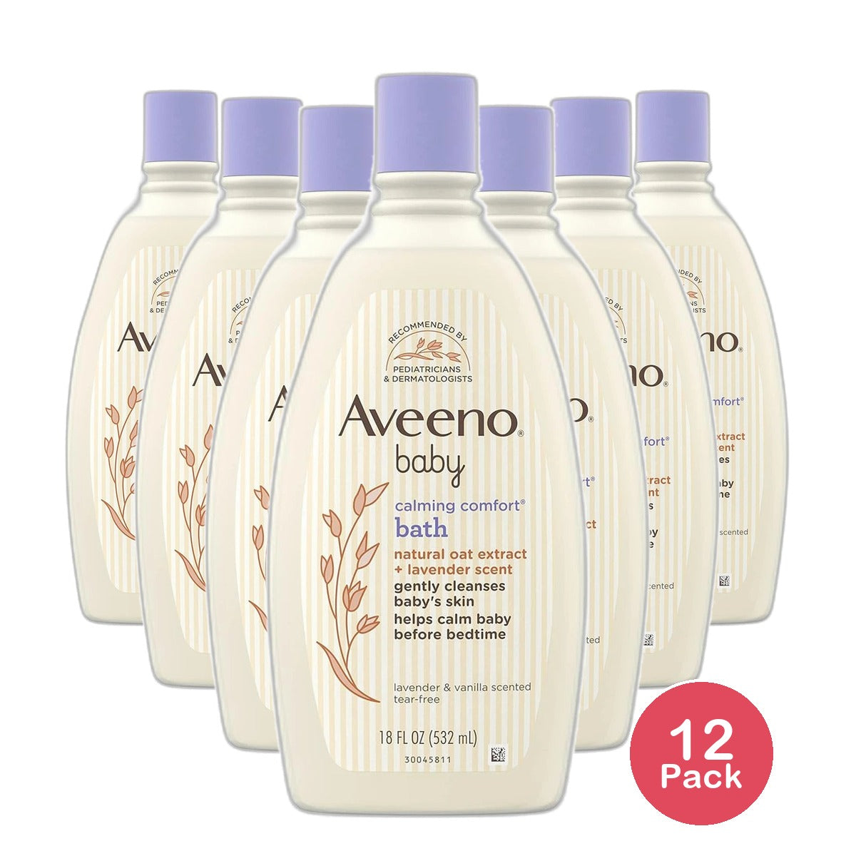 Aveeno Baby Calming Comfort Bath With Lavender And Vanilla 18Oz (Pack of 12)