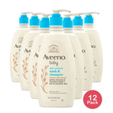 Aveeno Baby Daily Moisture Gentle Body Bath Wash &amp; Shampoo - Lightly Scented 18 fl oz (Pack of 12)