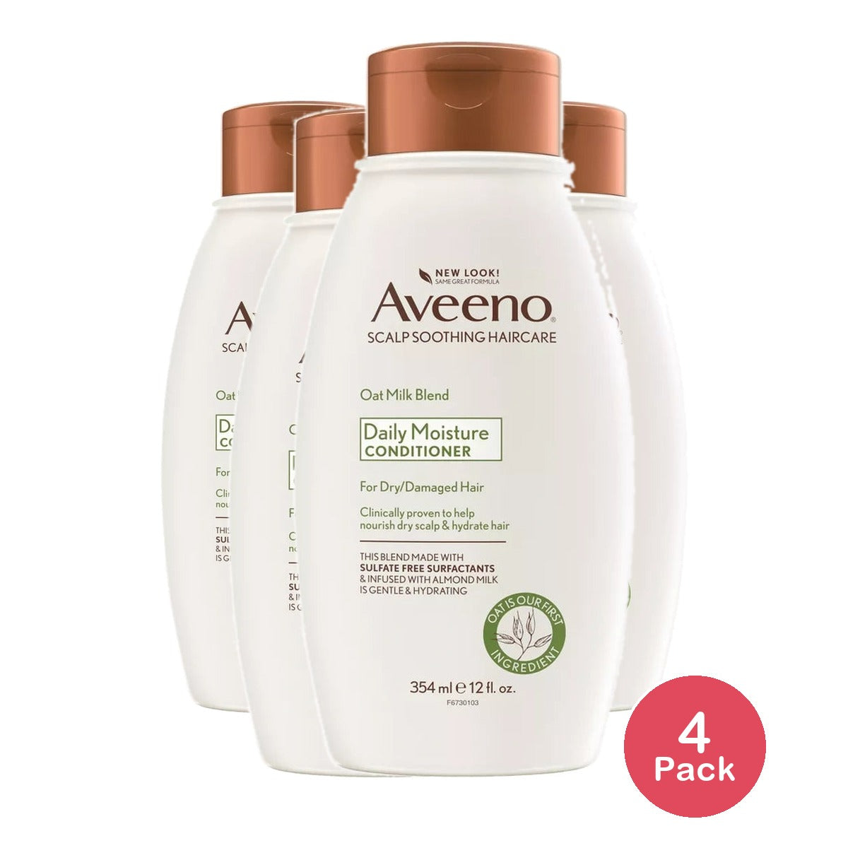 Aveeno Scalp Soothing Oat Milk Blend Conditioner Moisturizing Daily Hair Conditi 12 fl oz(Pack of 4)
