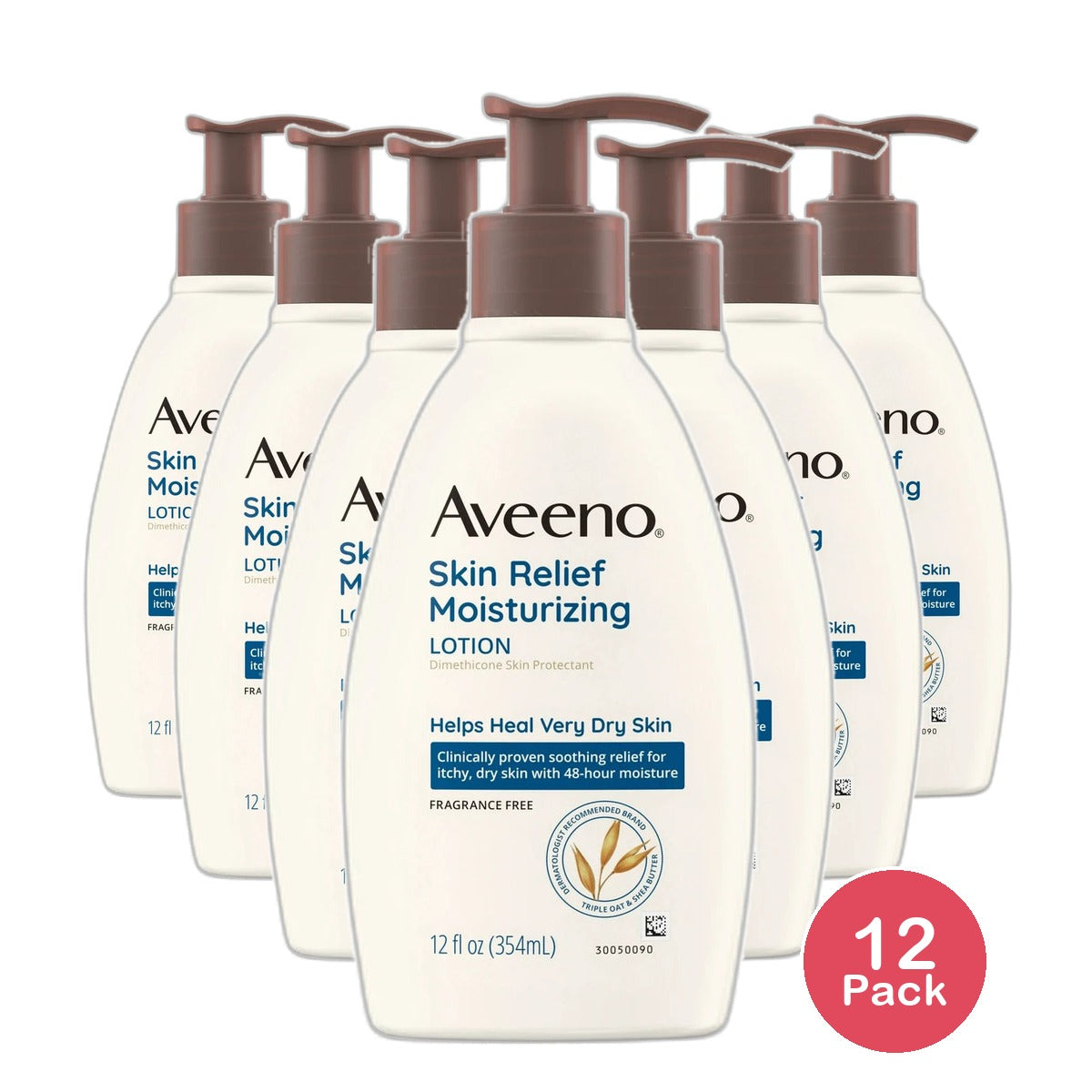 Aveeno Skin Relief 24-Hour Moisturizing Lotion 12Oz (Pack of 12)