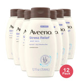 Aveeno Stress Relief Body Wash with Soothing Oat, Lavender, Chamomile & Ylang-Yl 12Oz (Pack of 12)