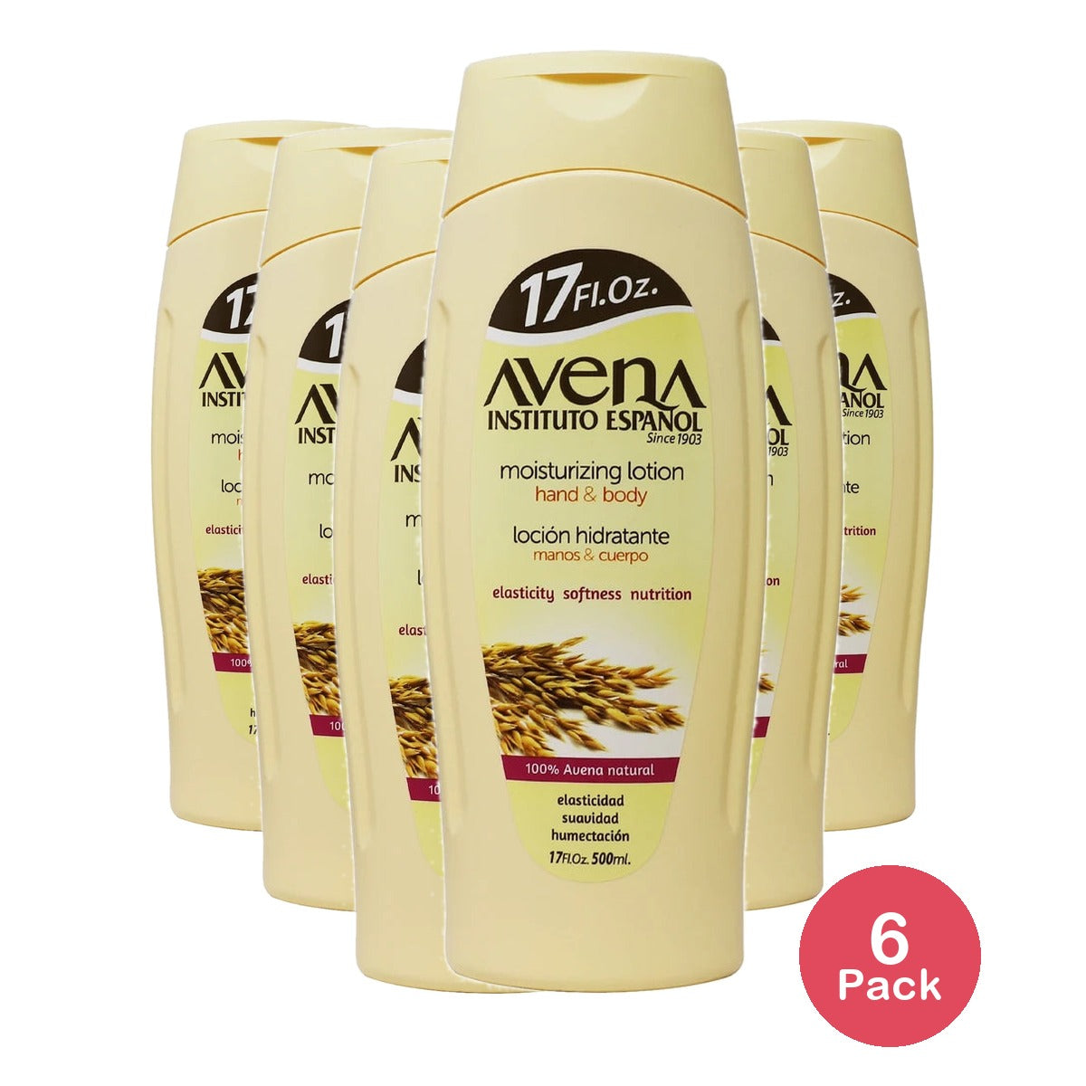 AVENA Instituto Español Body Moisturizing Lotion 17 fl oz. Bottle. (Pack of 6)