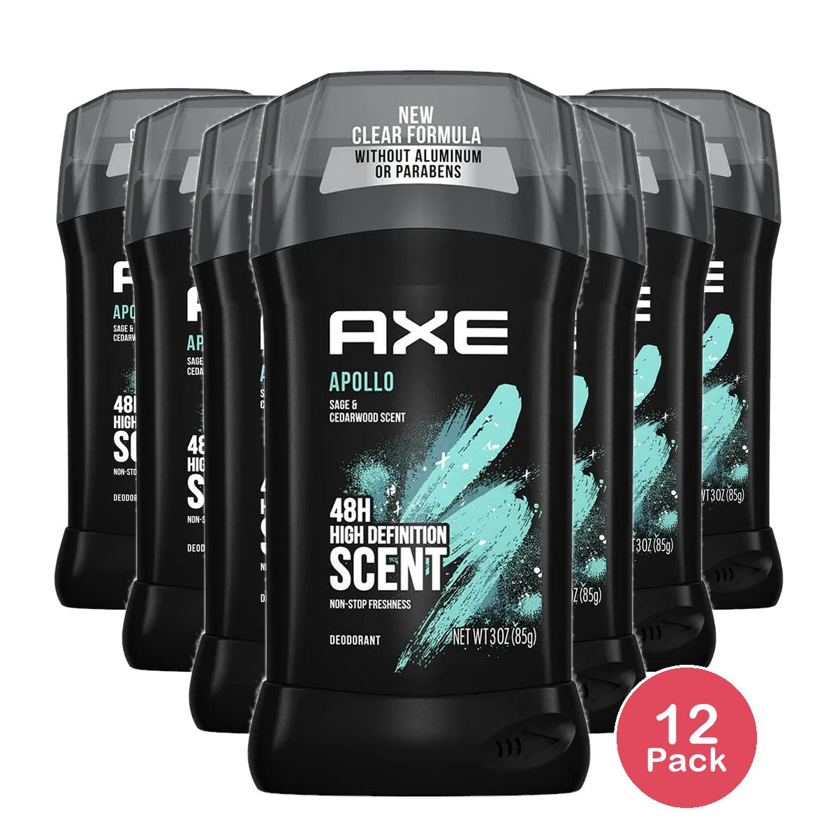 Axe Apollo All-Day Fresh Deodorant Stick 3Oz (Pack of 12)