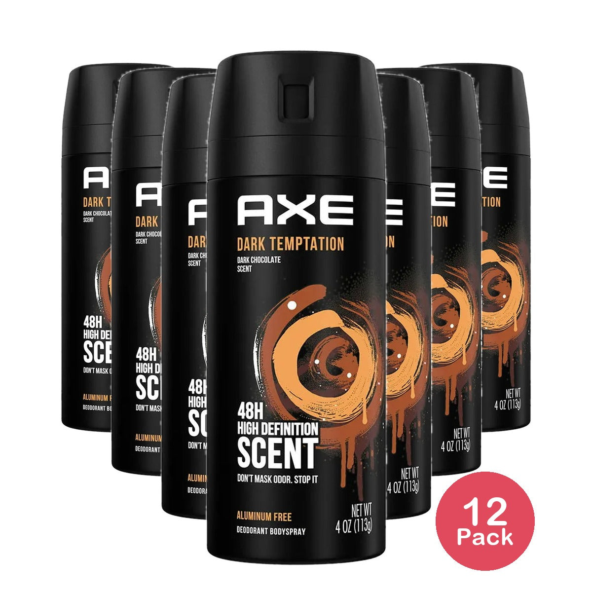 Axe Dark Temptation Body Spray Deodorant 4Oz (Pack of 12)