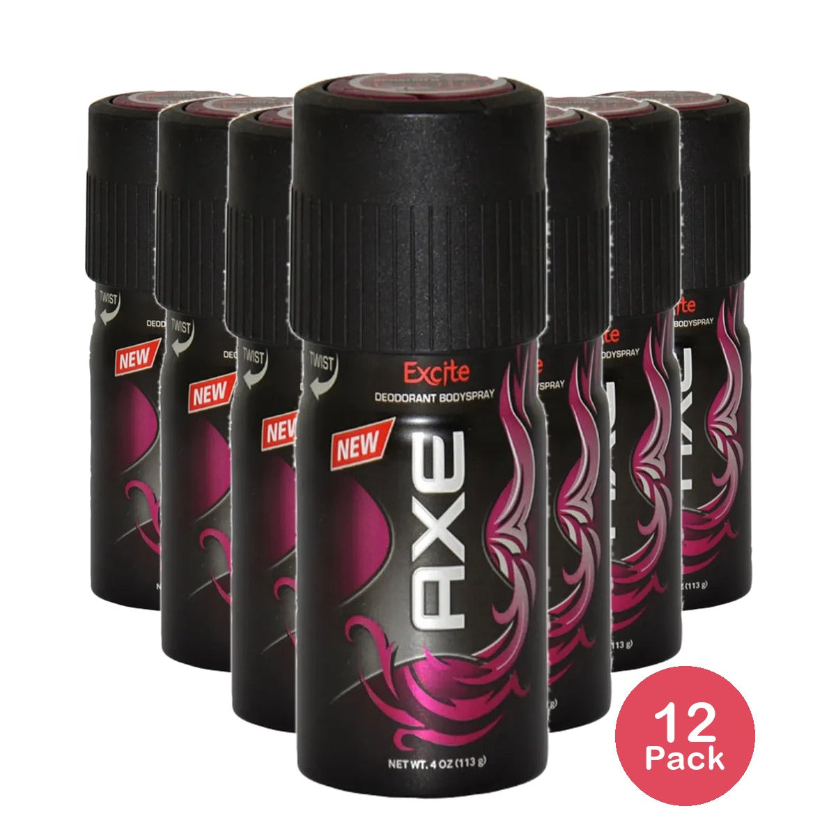 Axe Deodorant Body Spray Excite 4Oz (Pack of 12)