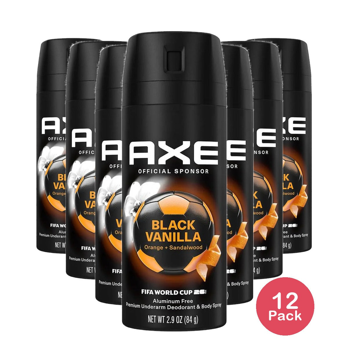 AXE Fine Fragrance Body Spray Black Vanilla 2.9 Oz (Pack of 12)