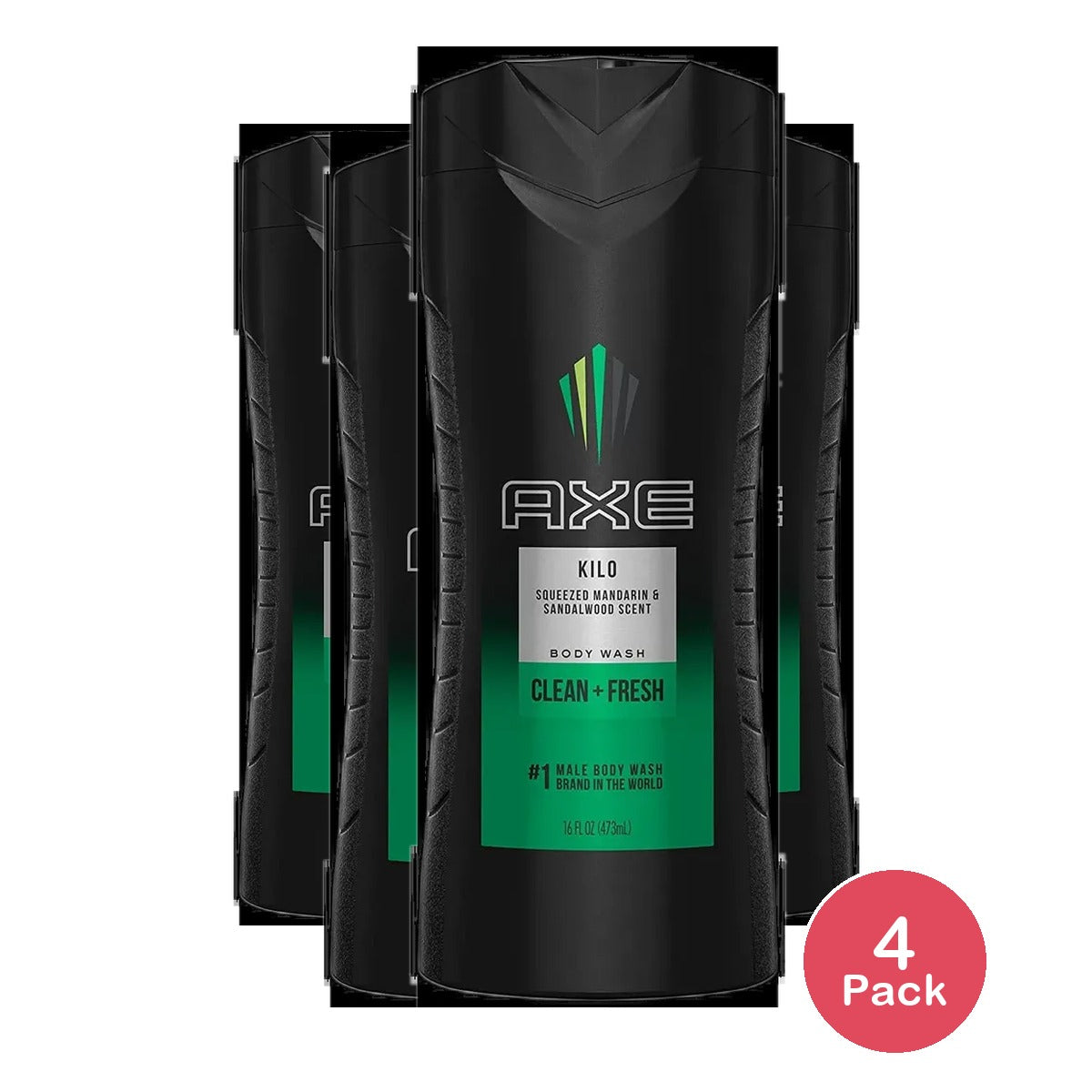 Axe Kilo Revitalizing Shower Gel for Men 16Oz (Pack of 4)
