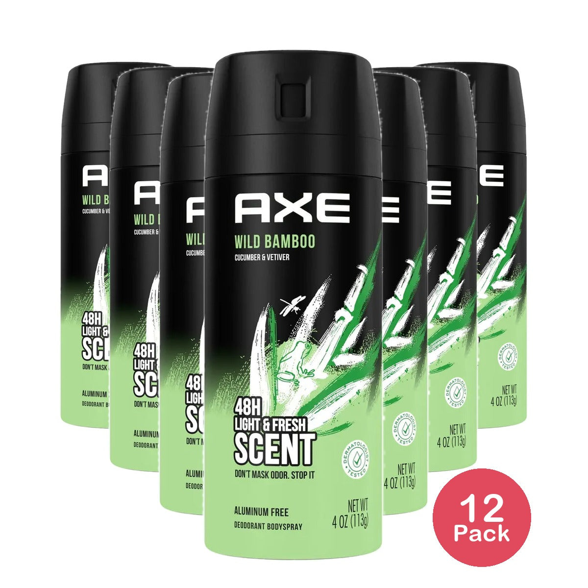 Axe Wild Bamboo Mens Body Spray Deodorant With Essential Oils4Oz (Pack of 12)