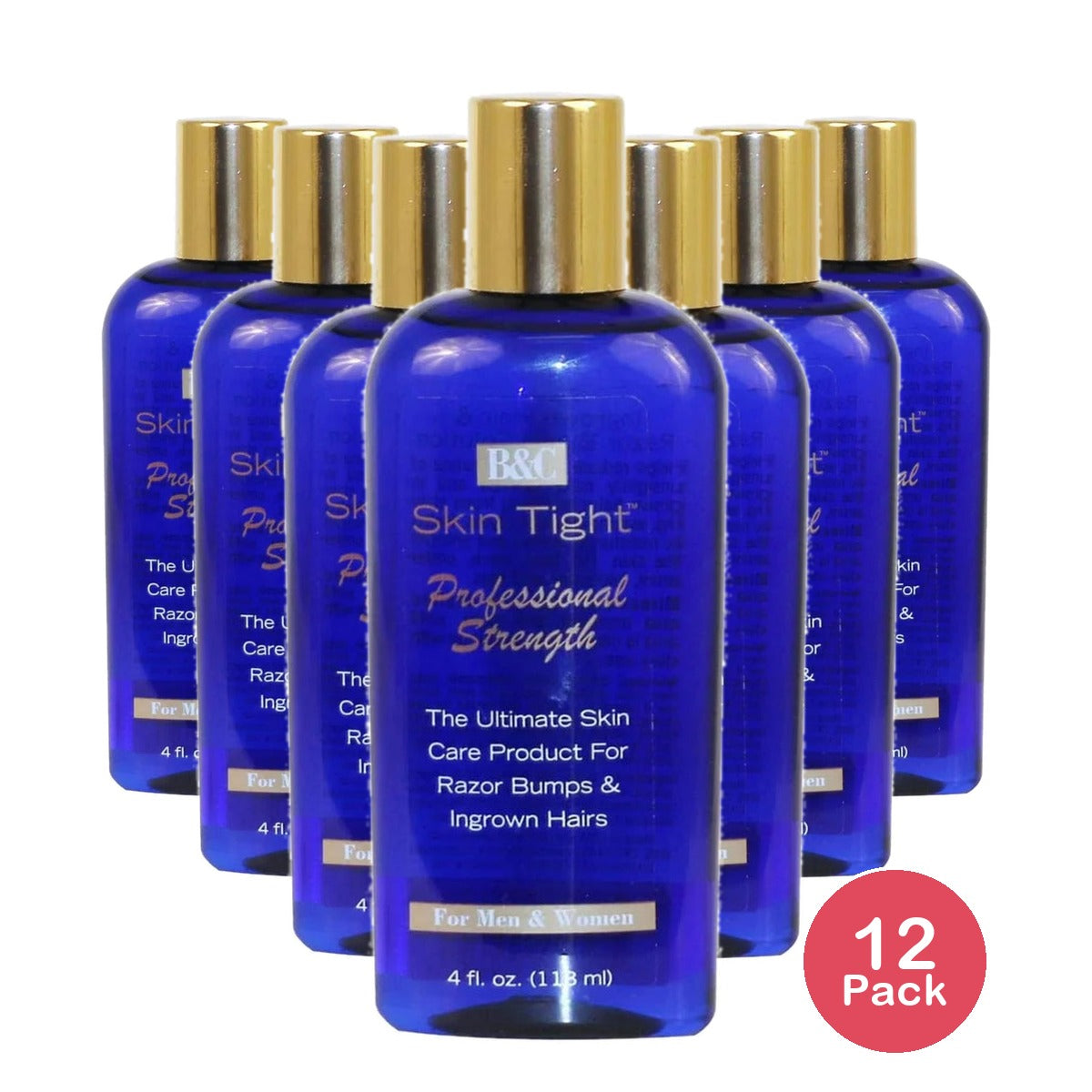 B & C Skin Tight Professional Ingrown Hairs and Razor Bump Lotion Unisex 4 oz 4 fl oz (Pack of 12)