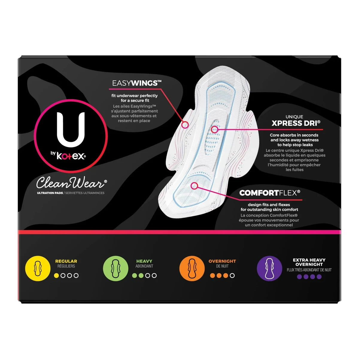 U by Kotex Balance Heavy Ultra Thin Pads Plus Wings 5.56oz (Pack of 6)
