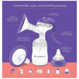 Lansinoh Manual Breast Pump Portable Hand Pump for Breastfeeding 12.8oz (Pack of 6)