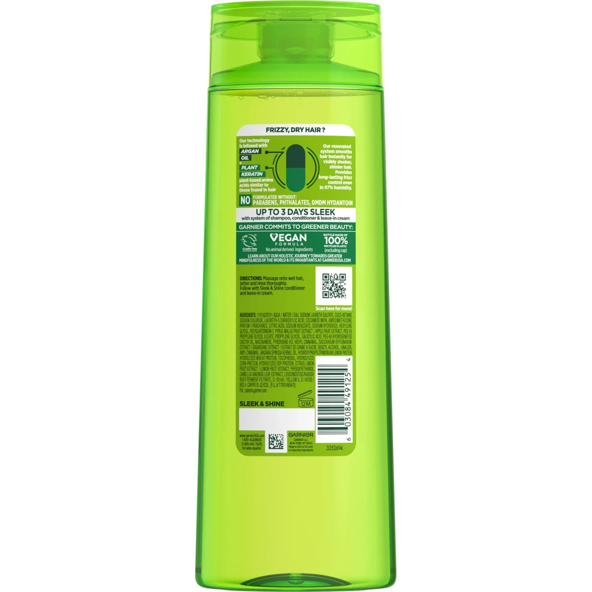 Garnier Fructis Sleek And Shine Fortifying Shampoo 12.5Oz (Pack of 6)
