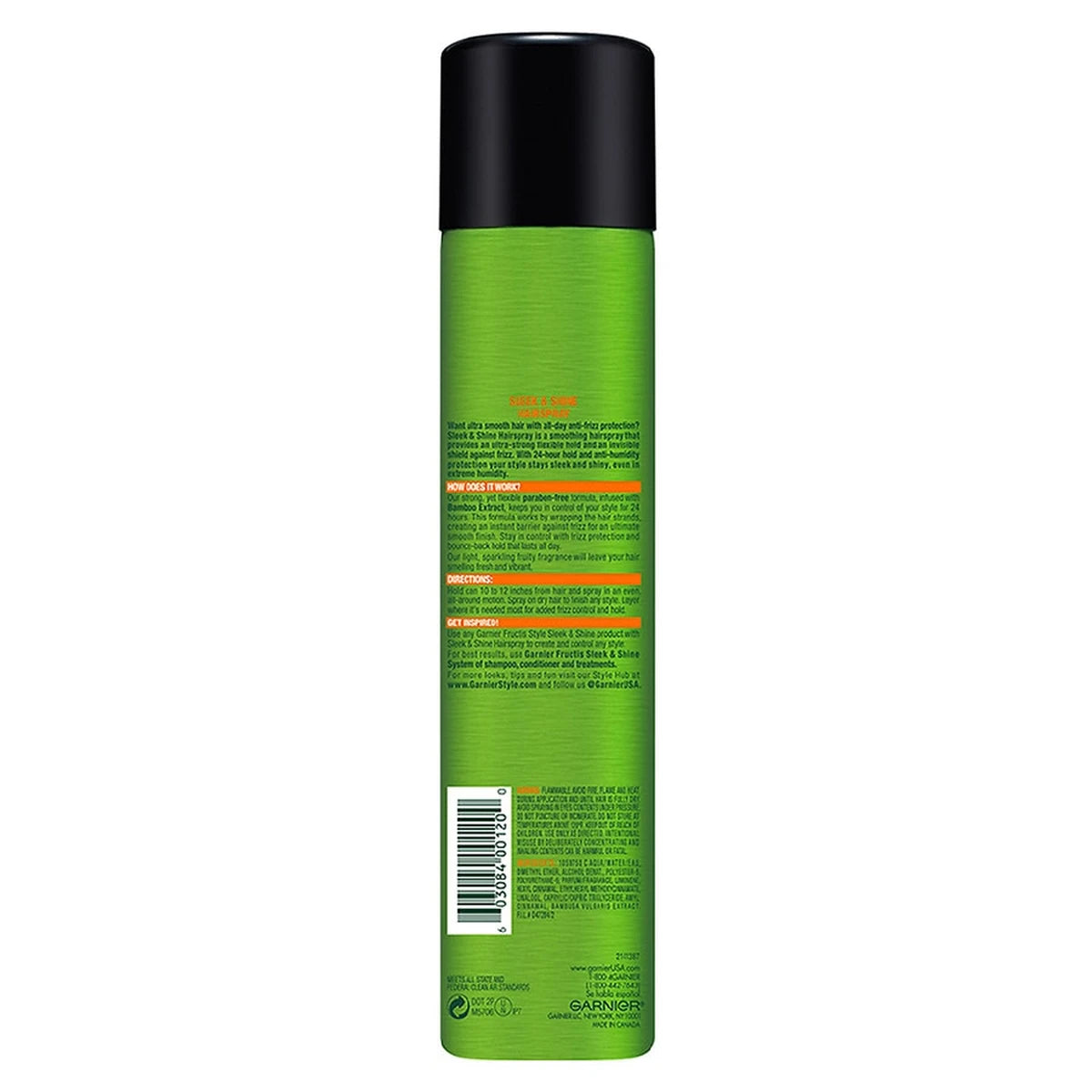 Garnier Fructis Style Sleek And Shine Anti-Humidity Hairspray Ultra Strong 6Oz (Pack of 6)