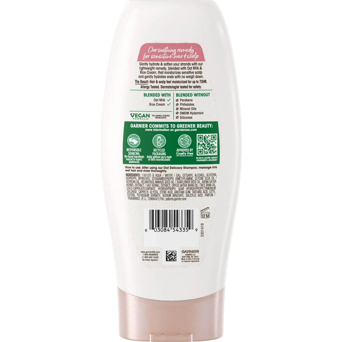 Garnier Whole Blends Gentle Conditioner Oat Delicacy 12.5Oz (Pack of 6)