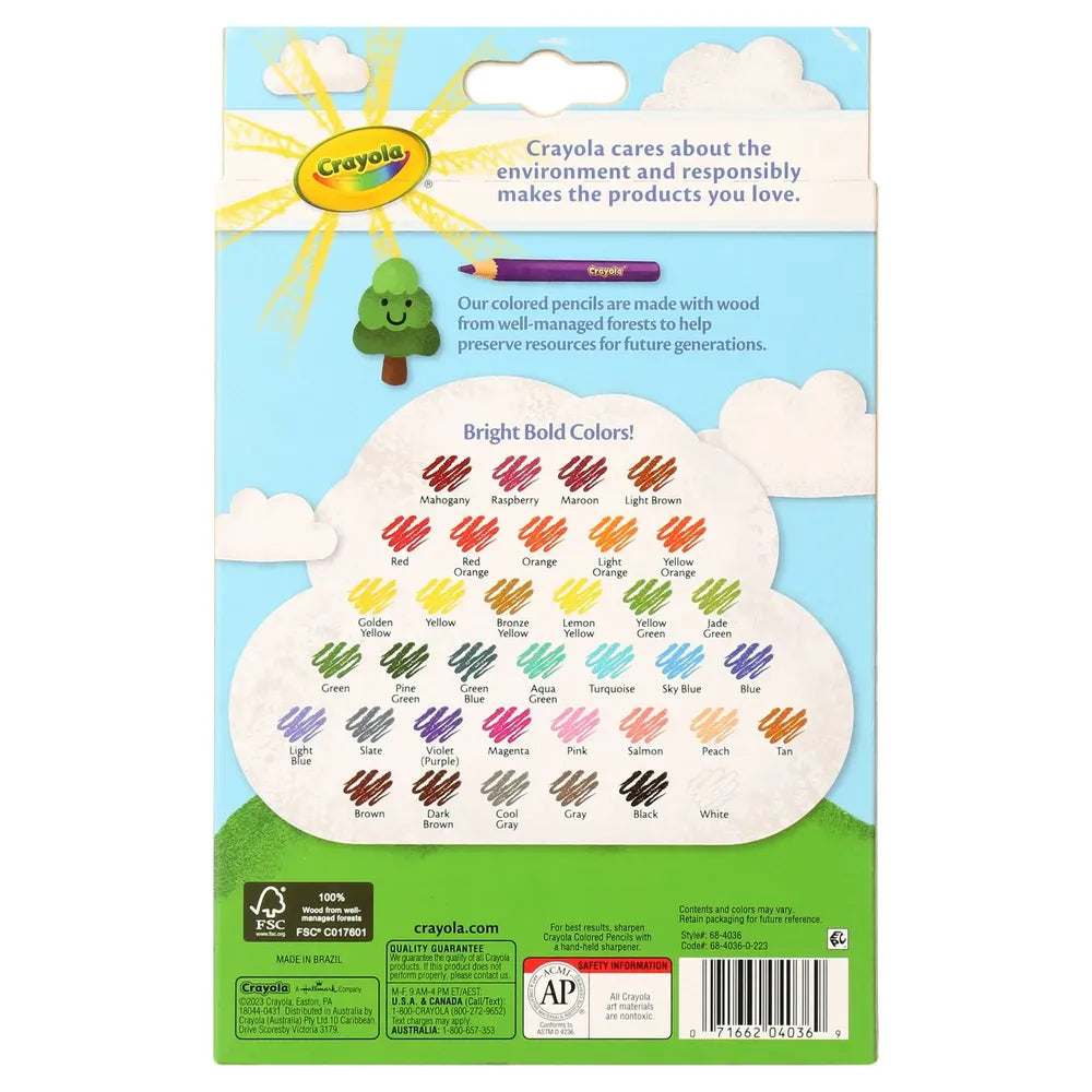 Crayola Colored Non-Toxic Pencils Long 7.4oz (Pack of 12)