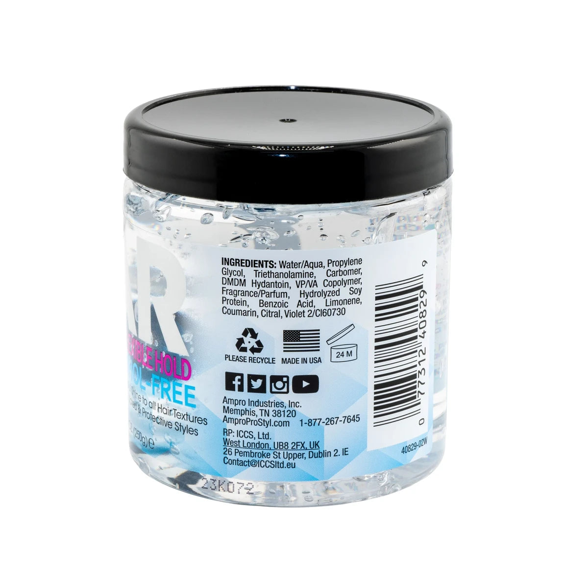 Ampro Clear Ice Gel Firm Flexible Alcohol Hold 8.8Oz (Pack of 12)