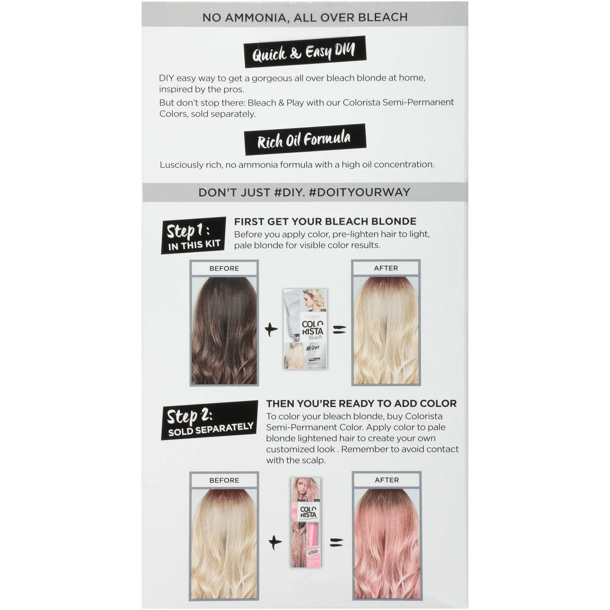 LOreal Paris Colorista All Over Hair Color Spray Bleach 9.6oz (Pack of 12)