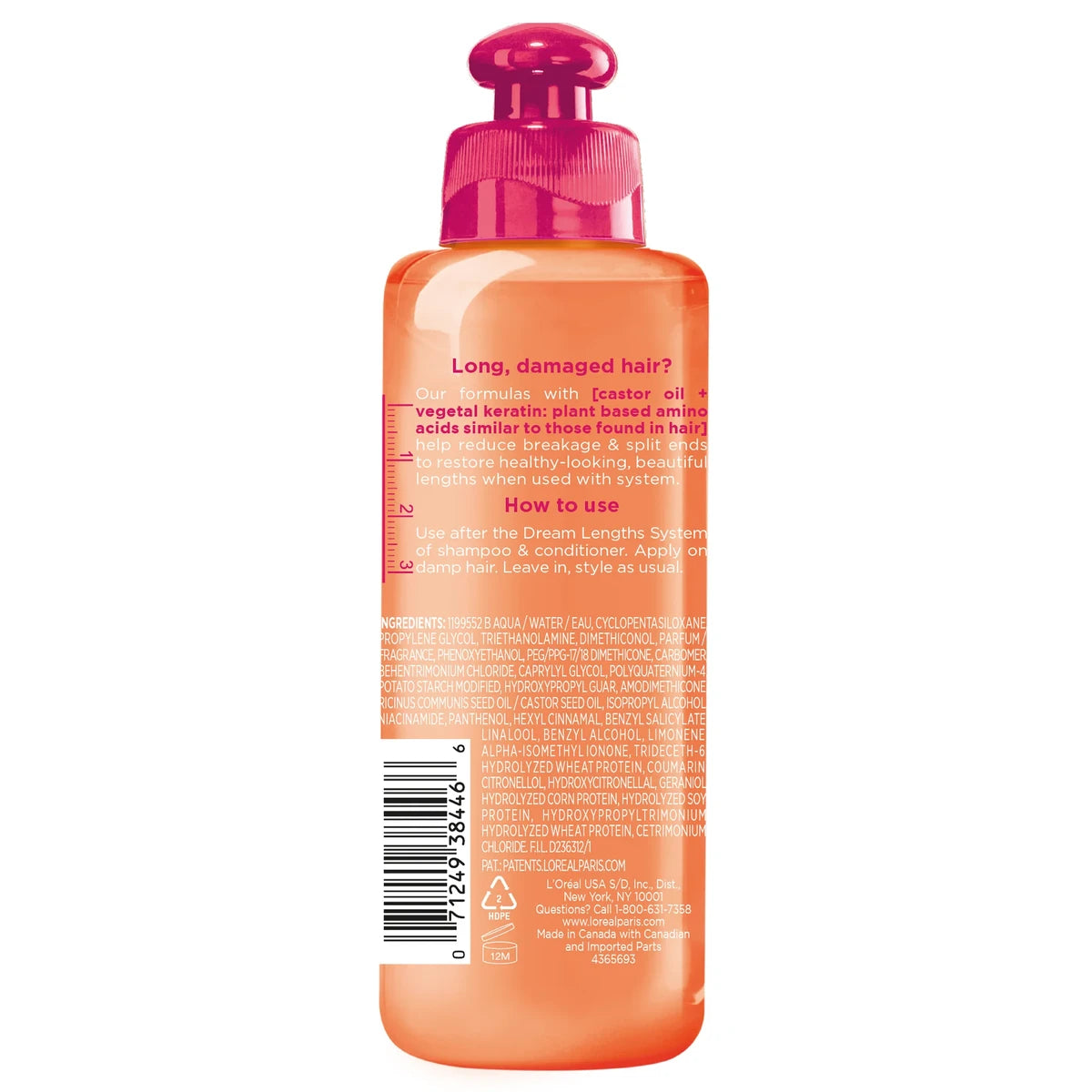 Loreal Paris Elvive Dream Lengths No Cut Cream 6.8Oz (Pack of 6)