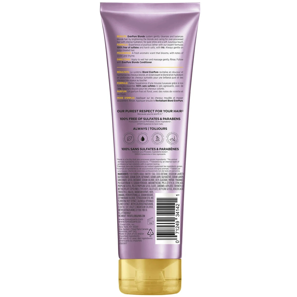 Loreal Paris Ever Pure Sulfate Free Blonde Shampoo 8.5Oz (Pack of 6)