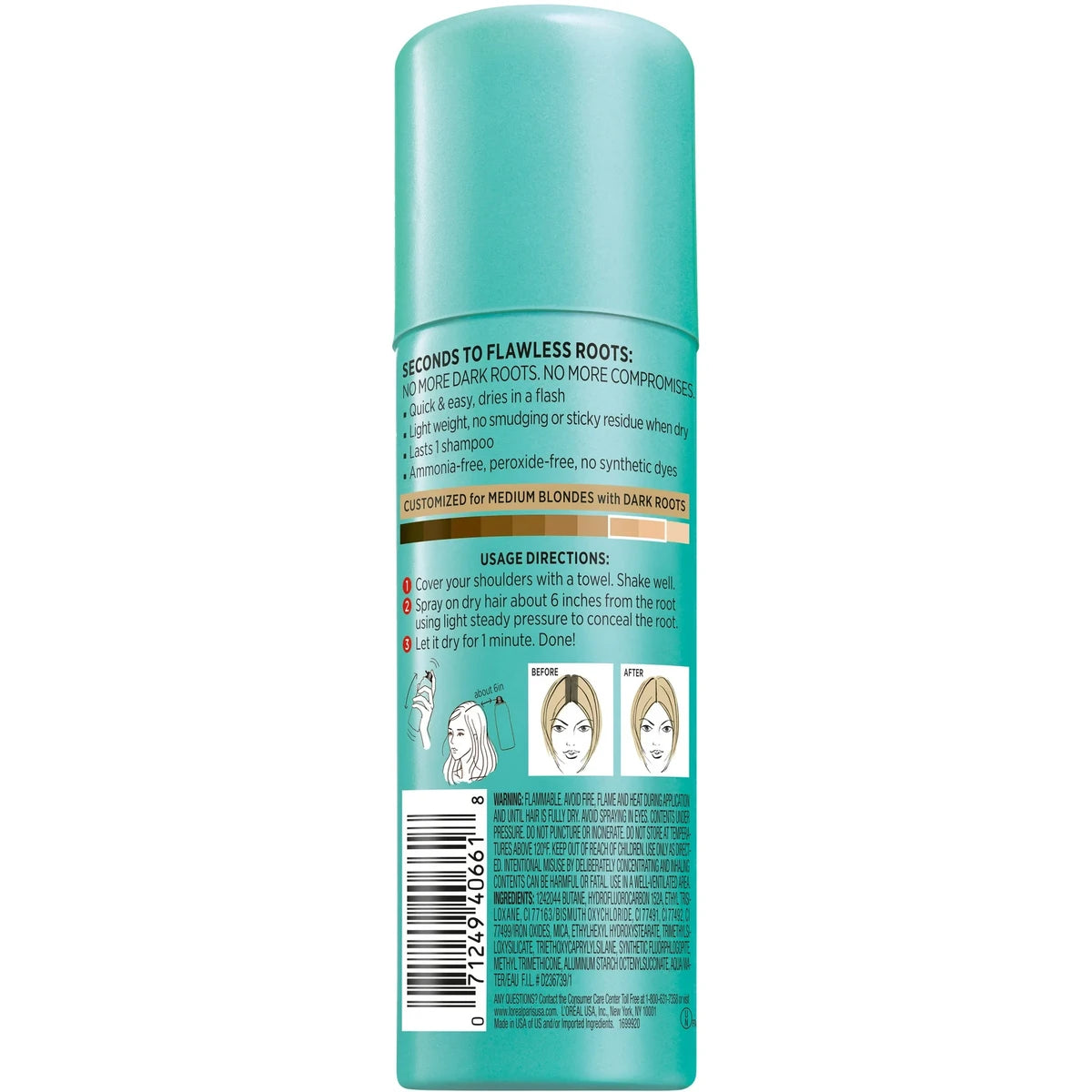 LOreal Paris Magic Root Cover Up Temporary Dark Root Concealer Spray Medium Blonde 2Oz (Pack of 12)