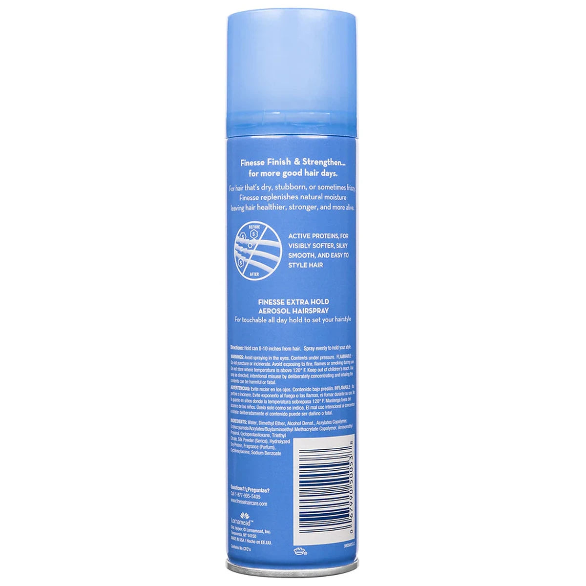 Finesse Finish Strengthen Extra Hold Aerosol Hair Styling Spray 7Oz (Pack of 12)