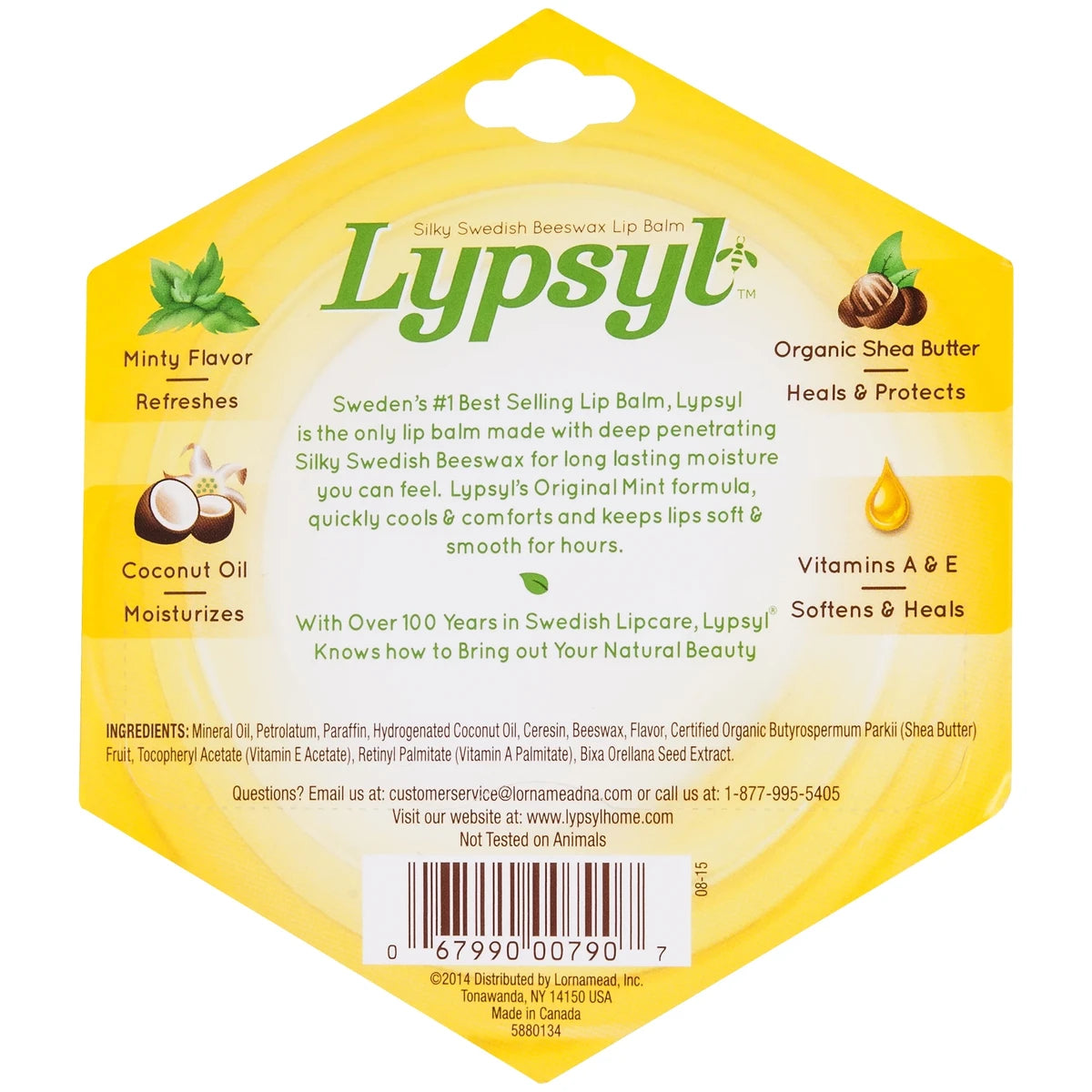 Lypsyl Intense Protection Original Mint Lip Balm 0.10Oz (Pack Of 48)